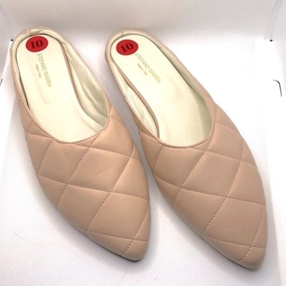 STEFANO Gamba Blush Quilted Leather Mules - Picture 3 of 5